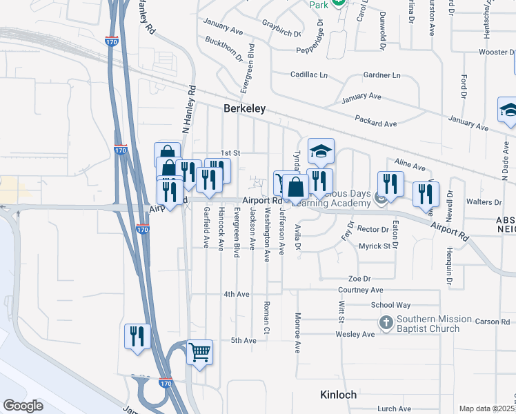 map of restaurants, bars, coffee shops, grocery stores, and more near 6149 Washington Avenue in Berkeley