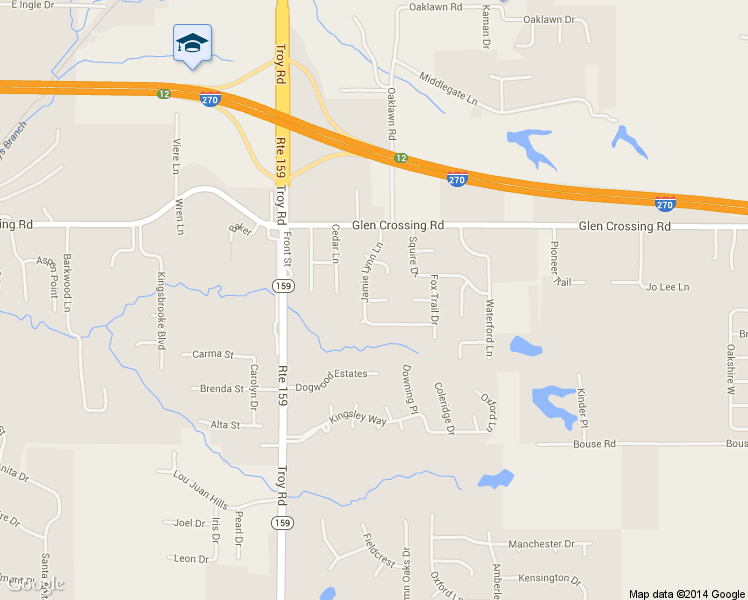 map of restaurants, bars, coffee shops, grocery stores, and more near 137 Holly Tree Court in Glen Carbon