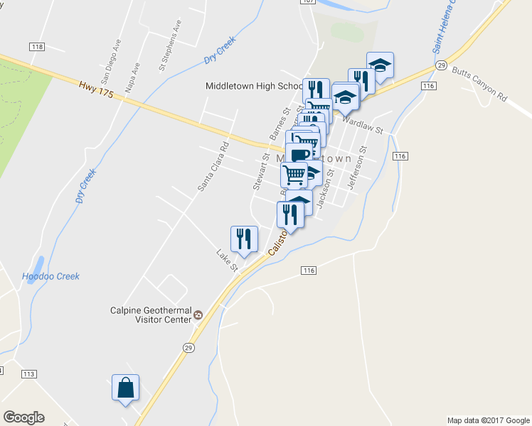 map of restaurants, bars, coffee shops, grocery stores, and more near 21265 Bush Street in Middletown