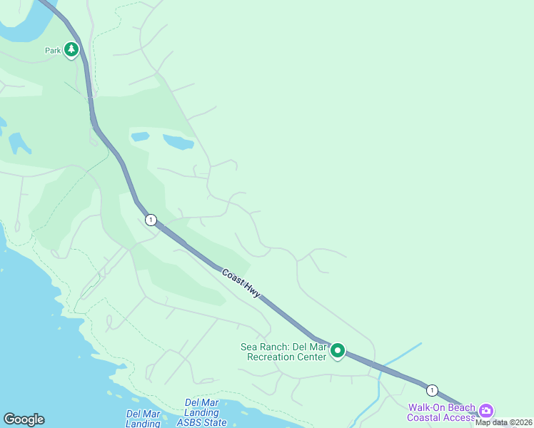 map of restaurants, bars, coffee shops, grocery stores, and more near 41270 Deer Trail in Sea Ranch