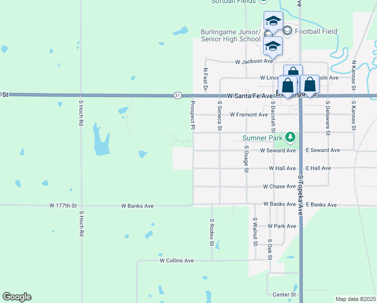 map of restaurants, bars, coffee shops, grocery stores, and more near 405 Prospect Place in Burlingame