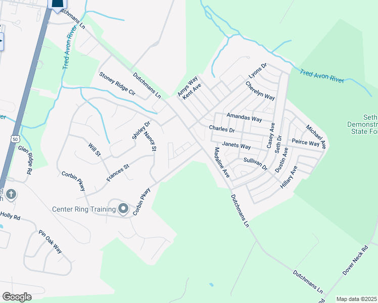 map of restaurants, bars, coffee shops, grocery stores, and more near 205 Betty Road in Easton