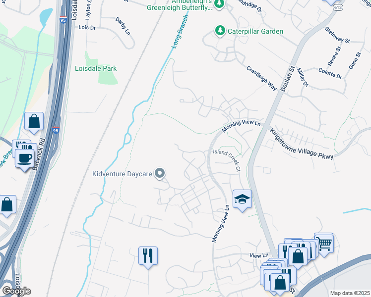 map of restaurants, bars, coffee shops, grocery stores, and more near 6610F Netties Lane in Alexandria