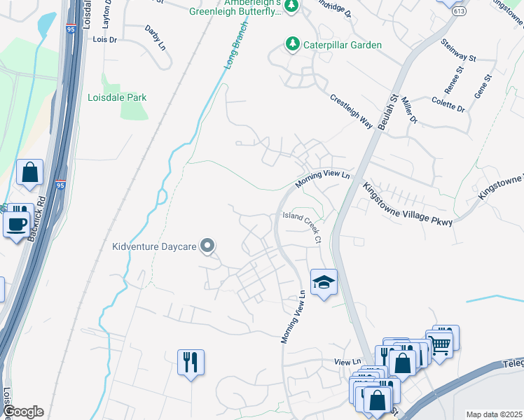 map of restaurants, bars, coffee shops, grocery stores, and more near 6606 Netties Lane in Alexandria