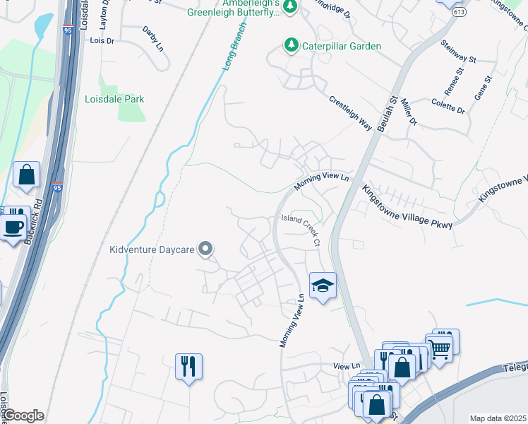 map of restaurants, bars, coffee shops, grocery stores, and more near 6606 Netties Lane in Alexandria
