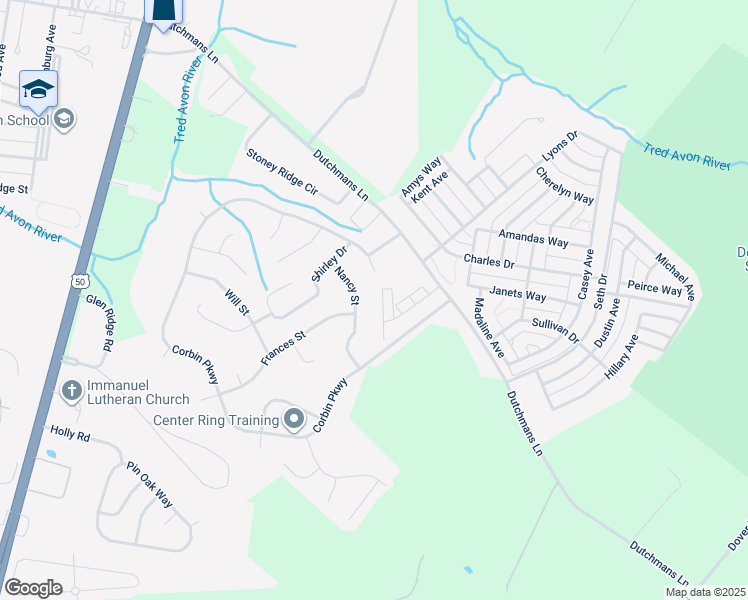 map of restaurants, bars, coffee shops, grocery stores, and more near 29595 Dutchmans Lane in Easton