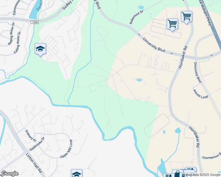 map of restaurants, bars, coffee shops, grocery stores, and more near 9421 Contractors Court in Manassas