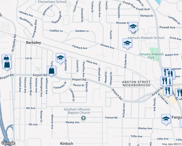 map of restaurants, bars, coffee shops, grocery stores, and more near 8033 Patterson Drive in Berkeley