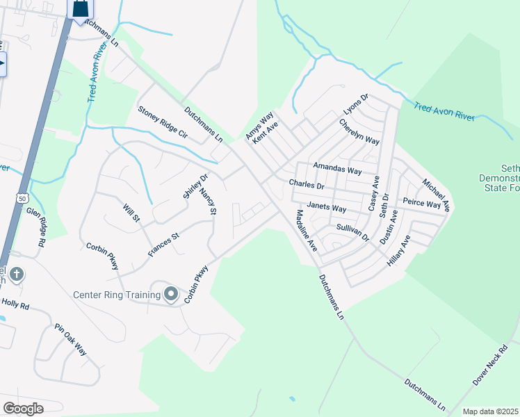 map of restaurants, bars, coffee shops, grocery stores, and more near 101 Betty Road in Easton