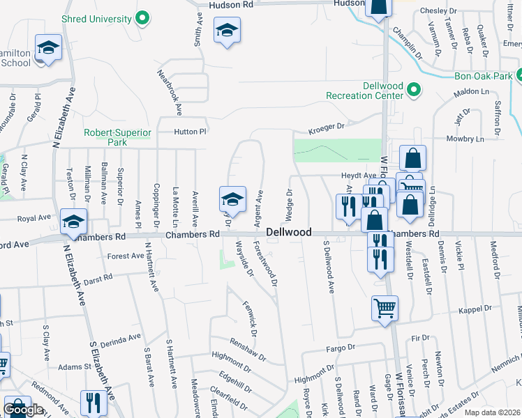 map of restaurants, bars, coffee shops, grocery stores, and more near 301 Argent Avenue in Ferguson
