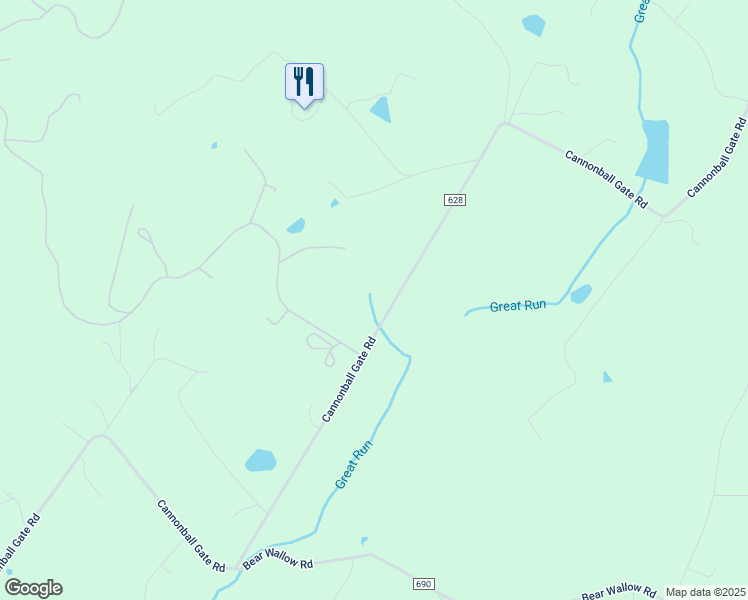 map of restaurants, bars, coffee shops, grocery stores, and more near 8118 Cannonball Gate Rd in Warrenton
