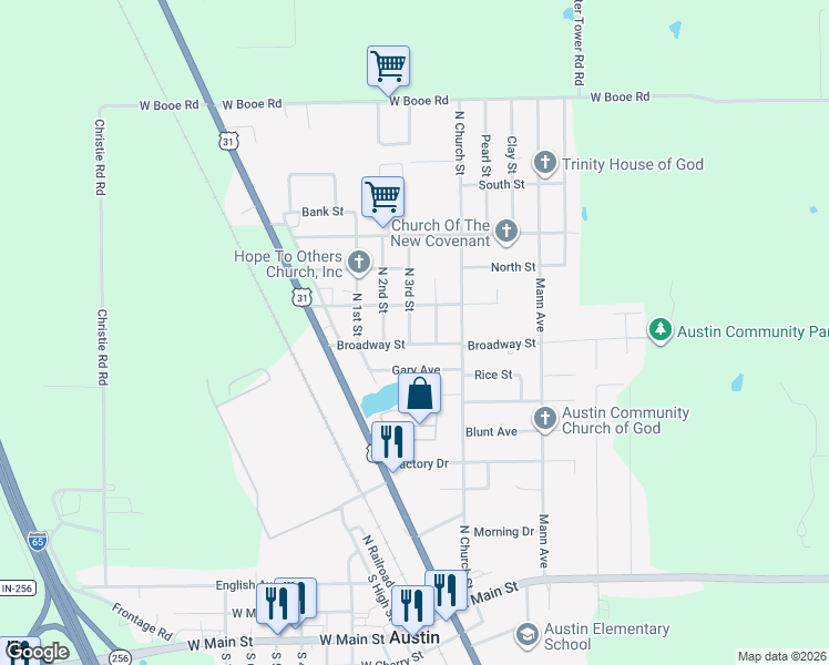 map of restaurants, bars, coffee shops, grocery stores, and more near 324 Broadway Street in Austin