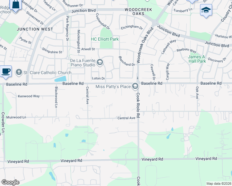 map of restaurants, bars, coffee shops, grocery stores, and more near 8050 Carolyn Court in Roseville
