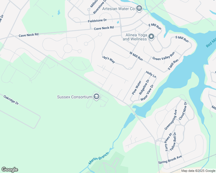 map of restaurants, bars, coffee shops, grocery stores, and more near 17302 Jerry Street in Lewes