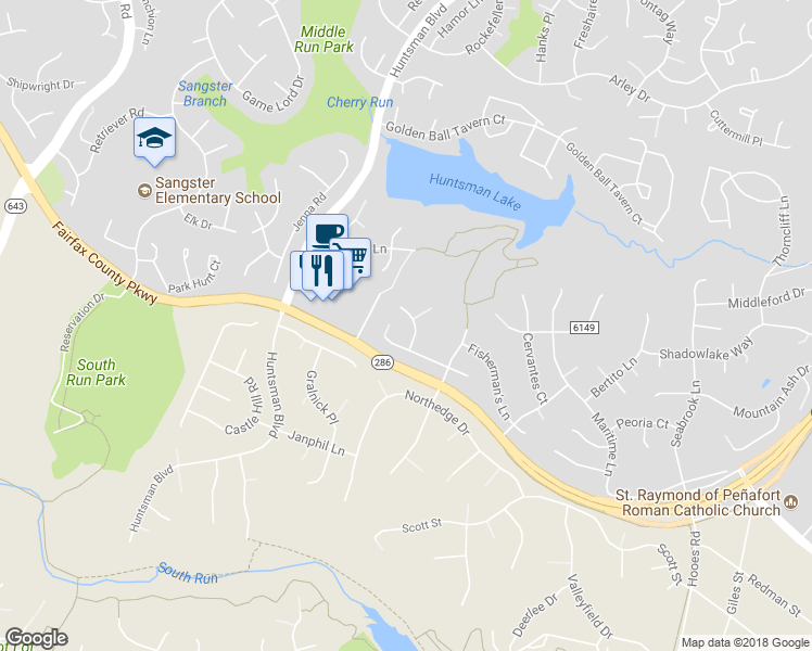 map of restaurants, bars, coffee shops, grocery stores, and more near 7616 Paloma Ct in Springfield