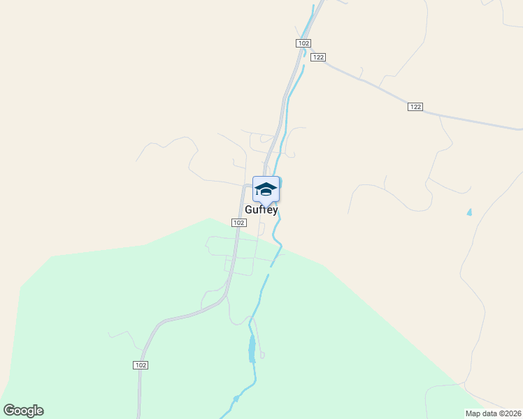 map of restaurants, bars, coffee shops, grocery stores, and more near in Guffey