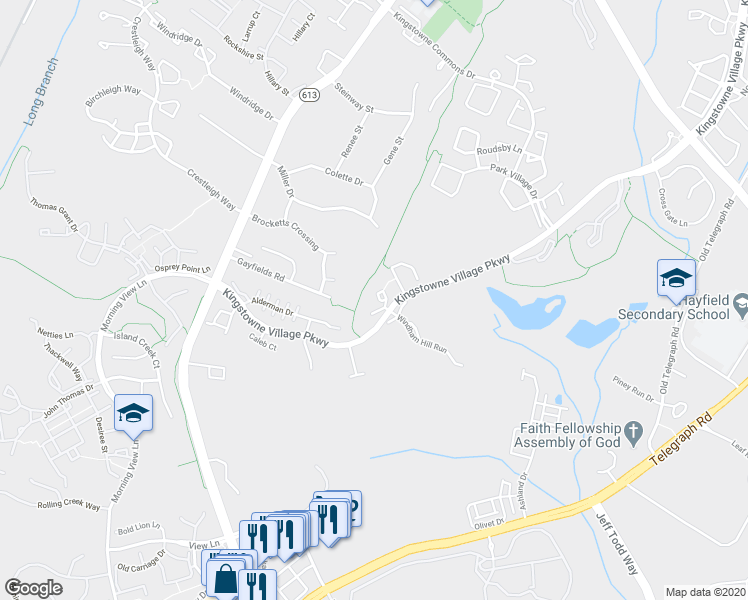 map of restaurants, bars, coffee shops, grocery stores, and more near 6206 Littlethorpe Lane in Alexandria