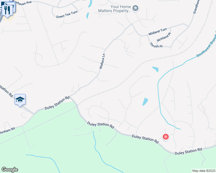 map of restaurants, bars, coffee shops, grocery stores, and more near 12213 Wallace Landing Court in Upper Marlboro