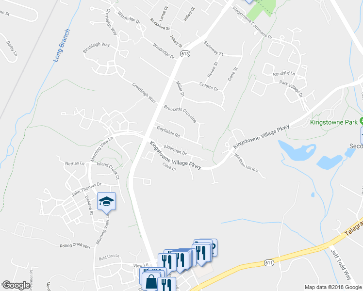 map of restaurants, bars, coffee shops, grocery stores, and more near 6340 Alderman Drive in Alexandria