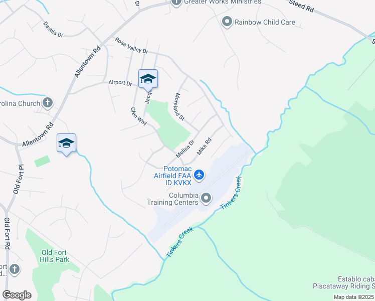 map of restaurants, bars, coffee shops, grocery stores, and more near 2905 Melisa Drive in Fort Washington