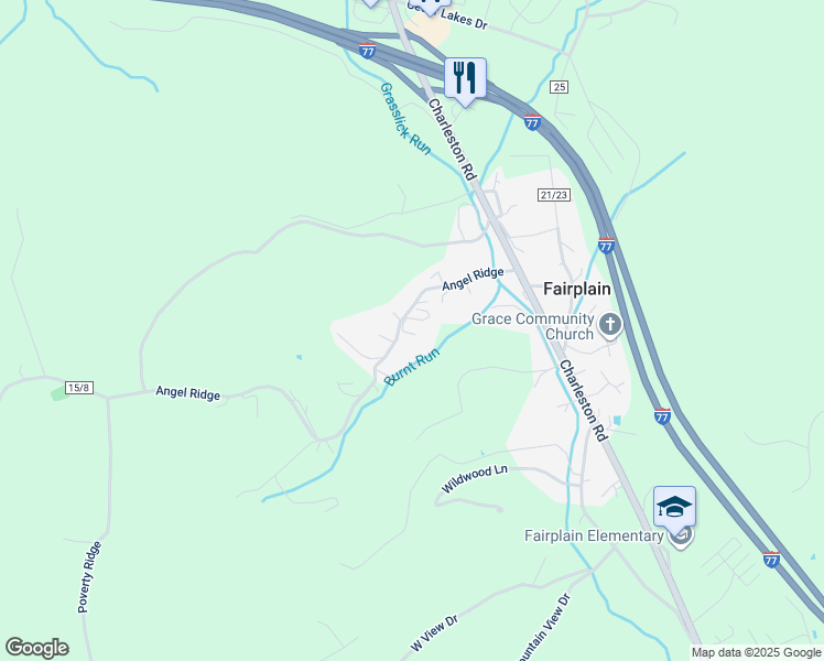 map of restaurants, bars, coffee shops, grocery stores, and more near 326 Angel Ridge in Ripley