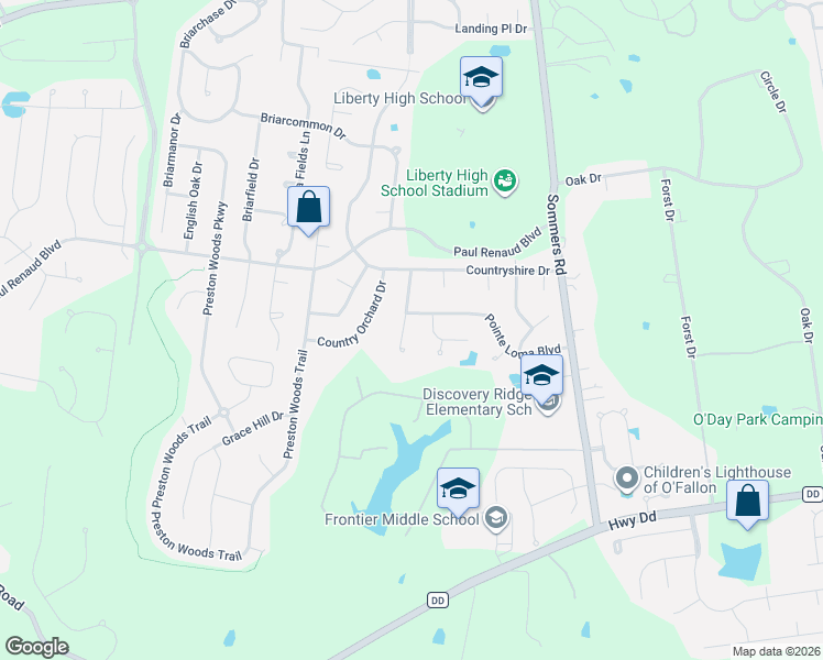 map of restaurants, bars, coffee shops, grocery stores, and more near 219 Country Vista Drive in Lake Saint Louis