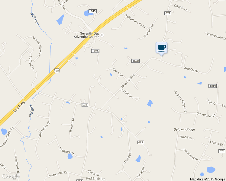 map of restaurants, bars, coffee shops, grocery stores, and more near 6802 Grays Mill Road in Warrenton