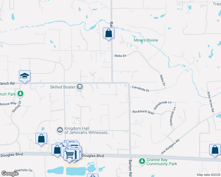 map of restaurants, bars, coffee shops, grocery stores, and more near 5852 Olive Ranch Road in Granite Bay
