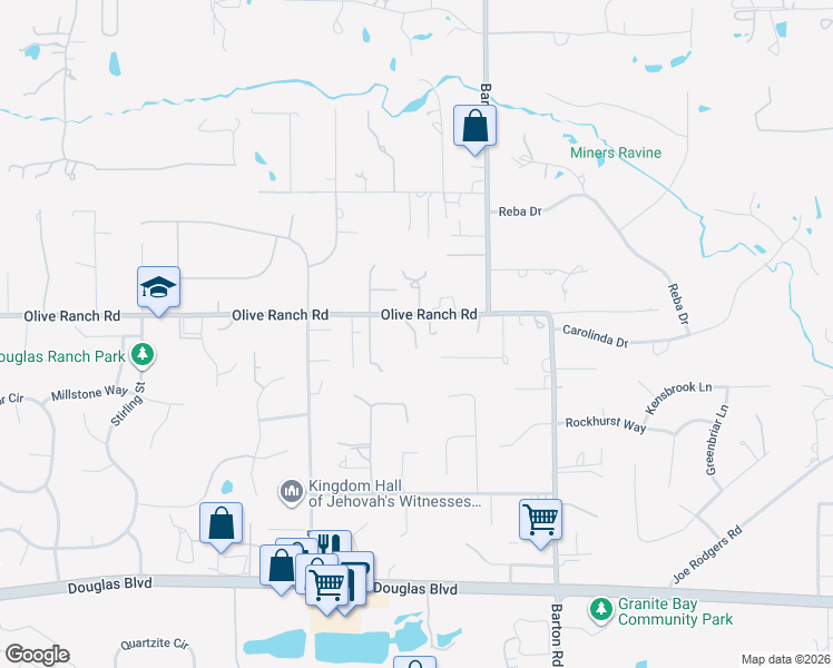 map of restaurants, bars, coffee shops, grocery stores, and more near Pheasant Call Place in Granite Bay