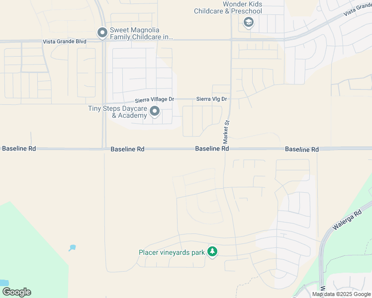 map of restaurants, bars, coffee shops, grocery stores, and more near Baseline Road in Roseville