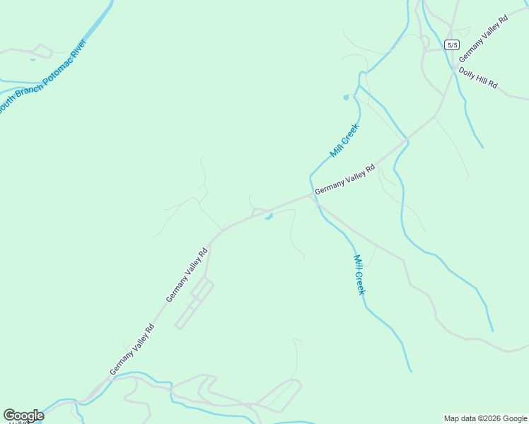 map of restaurants, bars, coffee shops, grocery stores, and more near Germany Valley Road in Riverton