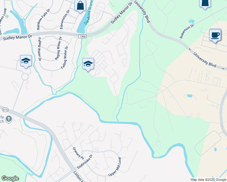 map of restaurants, bars, coffee shops, grocery stores, and more near 9350 Angel Falls Street in Bristow