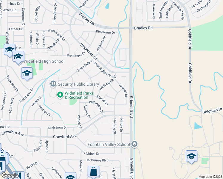 map of restaurants, bars, coffee shops, grocery stores, and more near 679 Hugh Martin Street in Colorado Springs