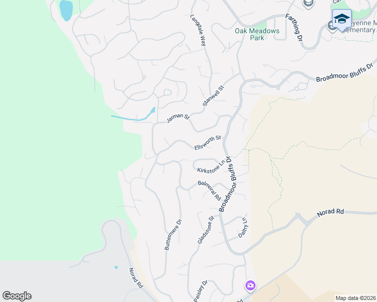 map of restaurants, bars, coffee shops, grocery stores, and more near 115 Ellsworth Street in Colorado Springs