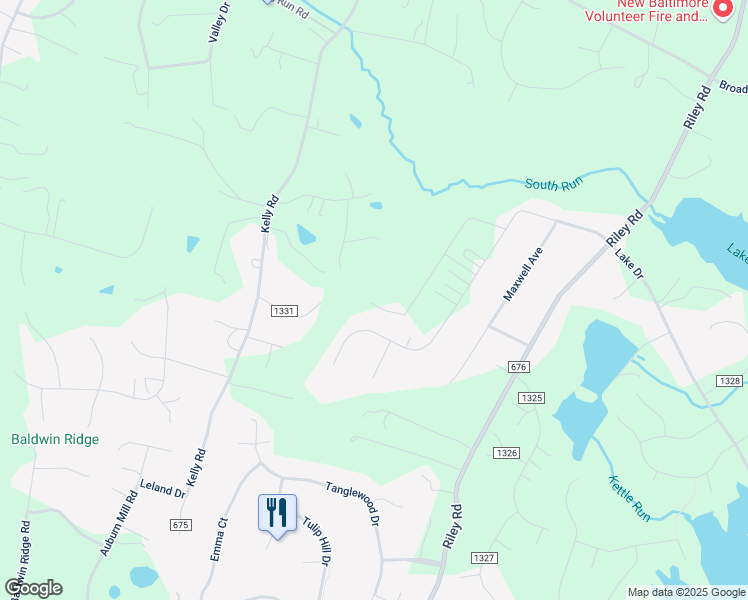 map of restaurants, bars, coffee shops, grocery stores, and more near 6768 Warwick Lane in Warrenton