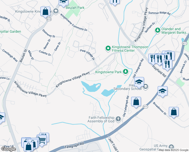 map of restaurants, bars, coffee shops, grocery stores, and more near 6107 Wigmore Lane in Alexandria