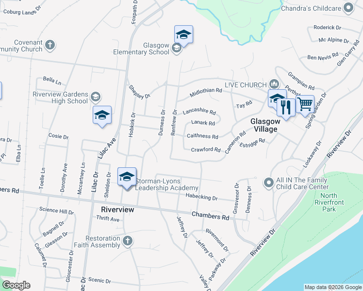 map of restaurants, bars, coffee shops, grocery stores, and more near 10312 Galloway Drive in St. Louis