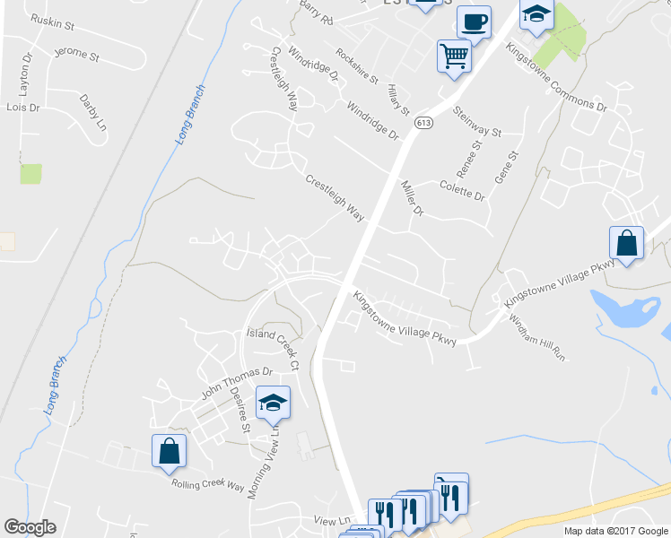 map of restaurants, bars, coffee shops, grocery stores, and more near 6510 Osprey Point Lane in Alexandria