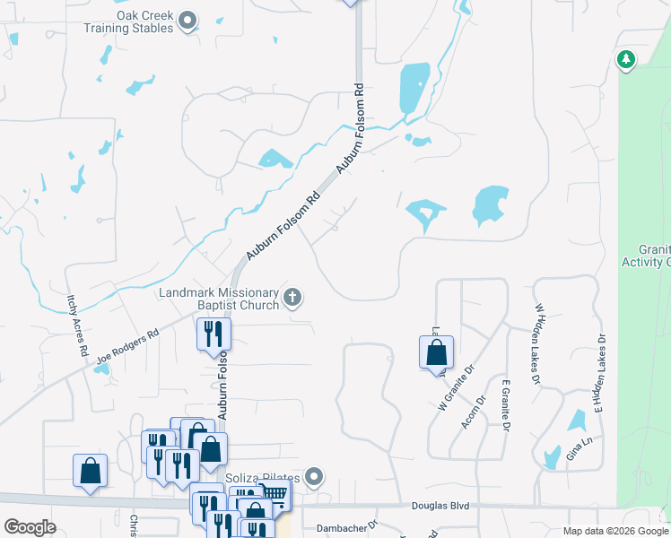 map of restaurants, bars, coffee shops, grocery stores, and more near 8090 Morningside Drive in Granite Bay
