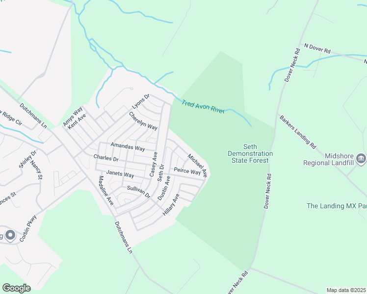 map of restaurants, bars, coffee shops, grocery stores, and more near 7403 Michael Avenue in Easton