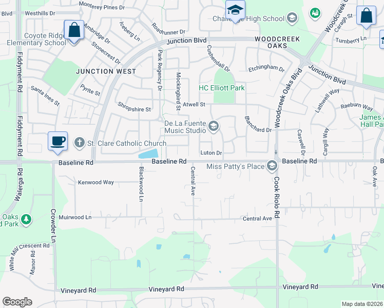map of restaurants, bars, coffee shops, grocery stores, and more near 117 Marinette Court in Roseville