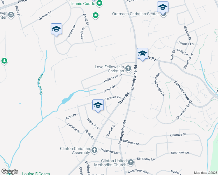 map of restaurants, bars, coffee shops, grocery stores, and more near 6200 Armor Drive in Clinton