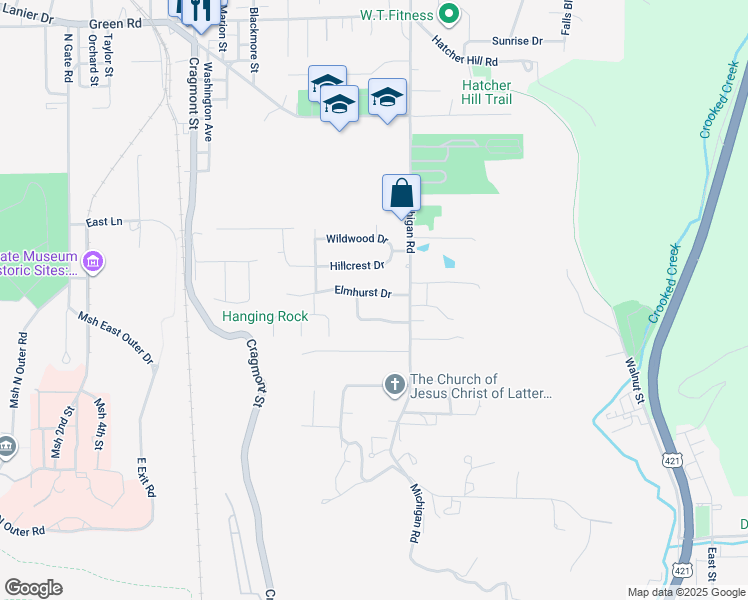 map of restaurants, bars, coffee shops, grocery stores, and more near 129 Elmhurst Dr in Madison
