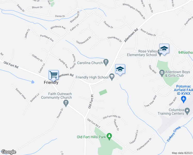 map of restaurants, bars, coffee shops, grocery stores, and more near 9913 Allen Gayle Drive in Fort Washington