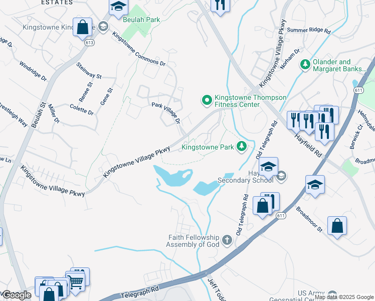 map of restaurants, bars, coffee shops, grocery stores, and more near 6103 Wigmore Lane in Alexandria