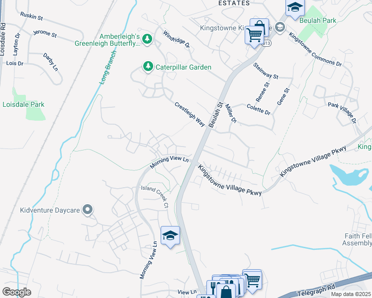 map of restaurants, bars, coffee shops, grocery stores, and more near 6505 Parish Glebe Lane in Alexandria