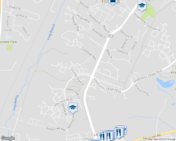 map of restaurants, bars, coffee shops, grocery stores, and more near 6505 Parish Glebe Lane in Alexandria