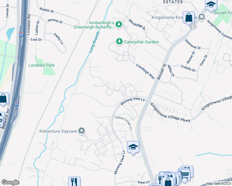 map of restaurants, bars, coffee shops, grocery stores, and more near 6605 Thomas Grant Court in Alexandria