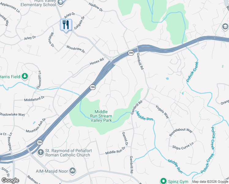 map of restaurants, bars, coffee shops, grocery stores, and more near 8425 Golden Aspen Court in Springfield