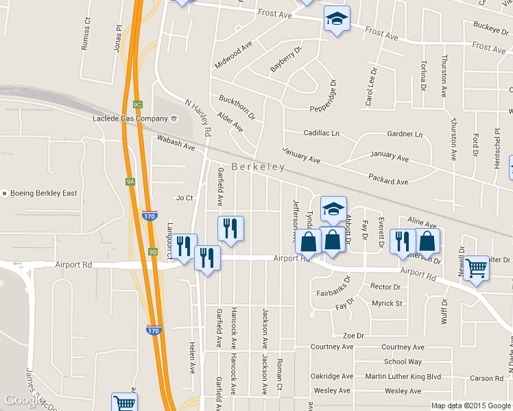 map of restaurants, bars, coffee shops, grocery stores, and more near 6306 Evergreen Boulevard in Berkeley